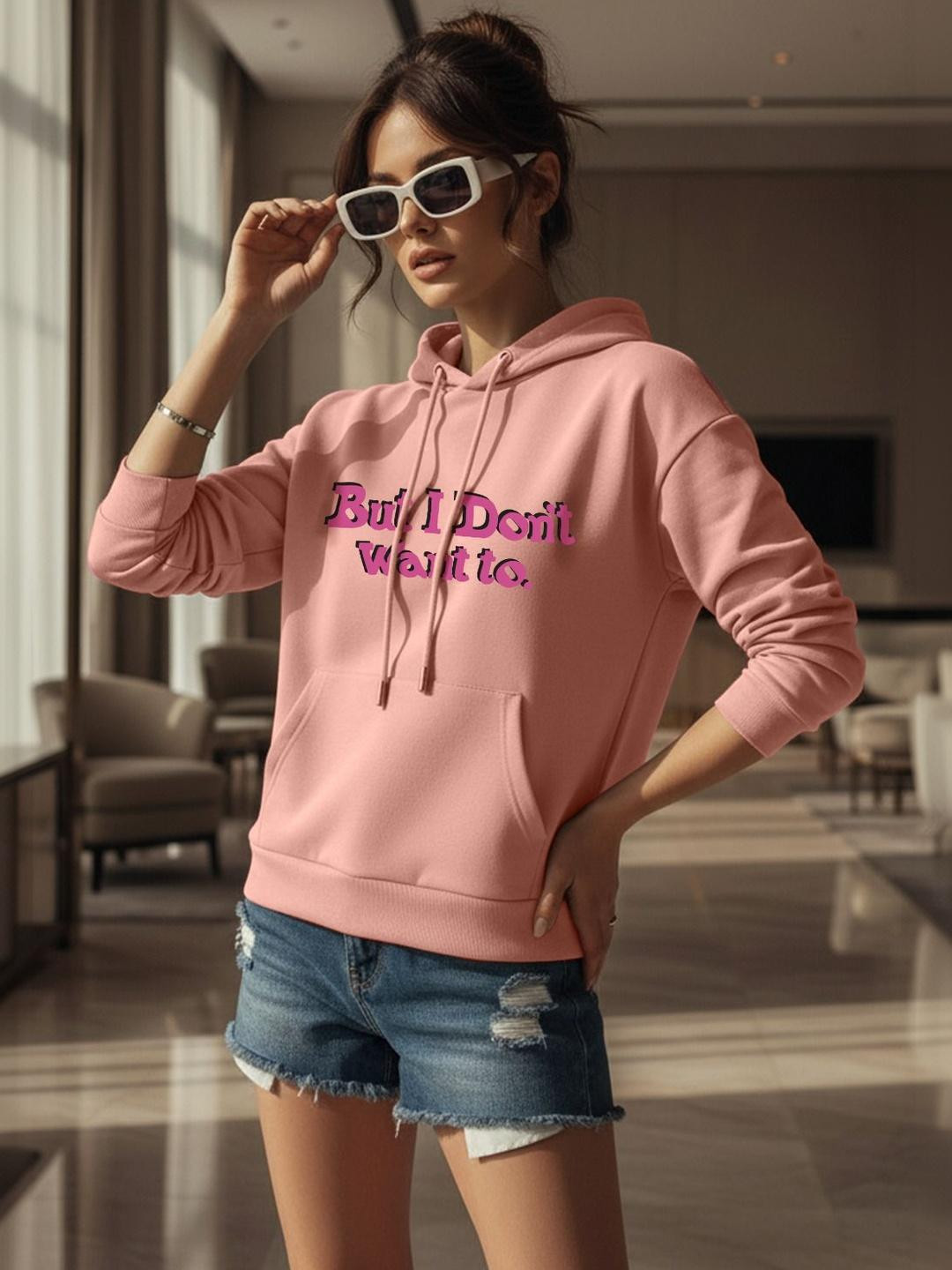 Women Printed Hooded Sweatshirt
